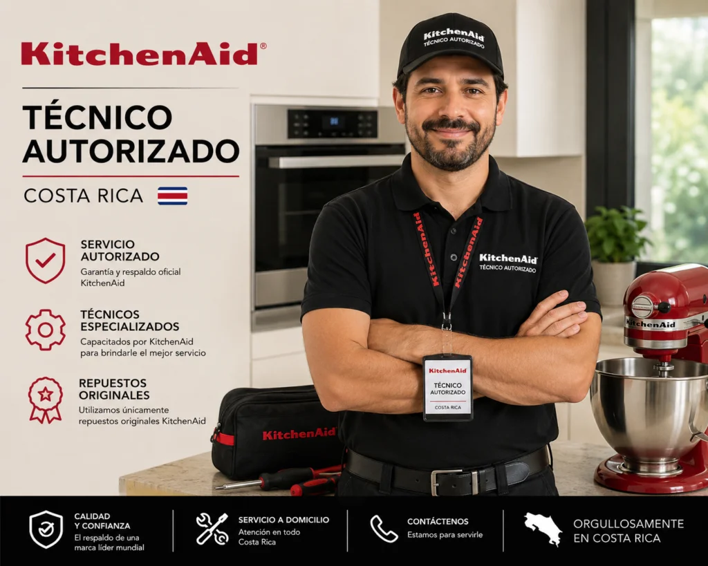 Técnico KitchenAid realizando mantenimiento preventivo en Ibagué