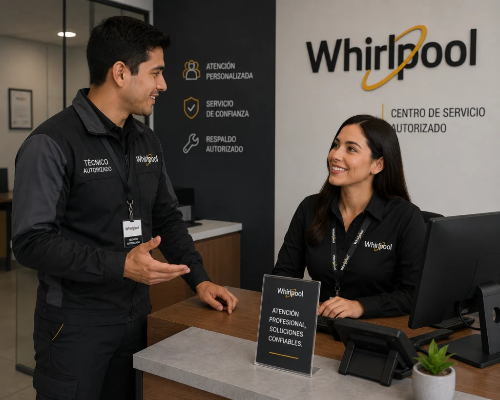 Técnico Whirlpool atendiendo centro de lavado Whirlpool en Ibagué
